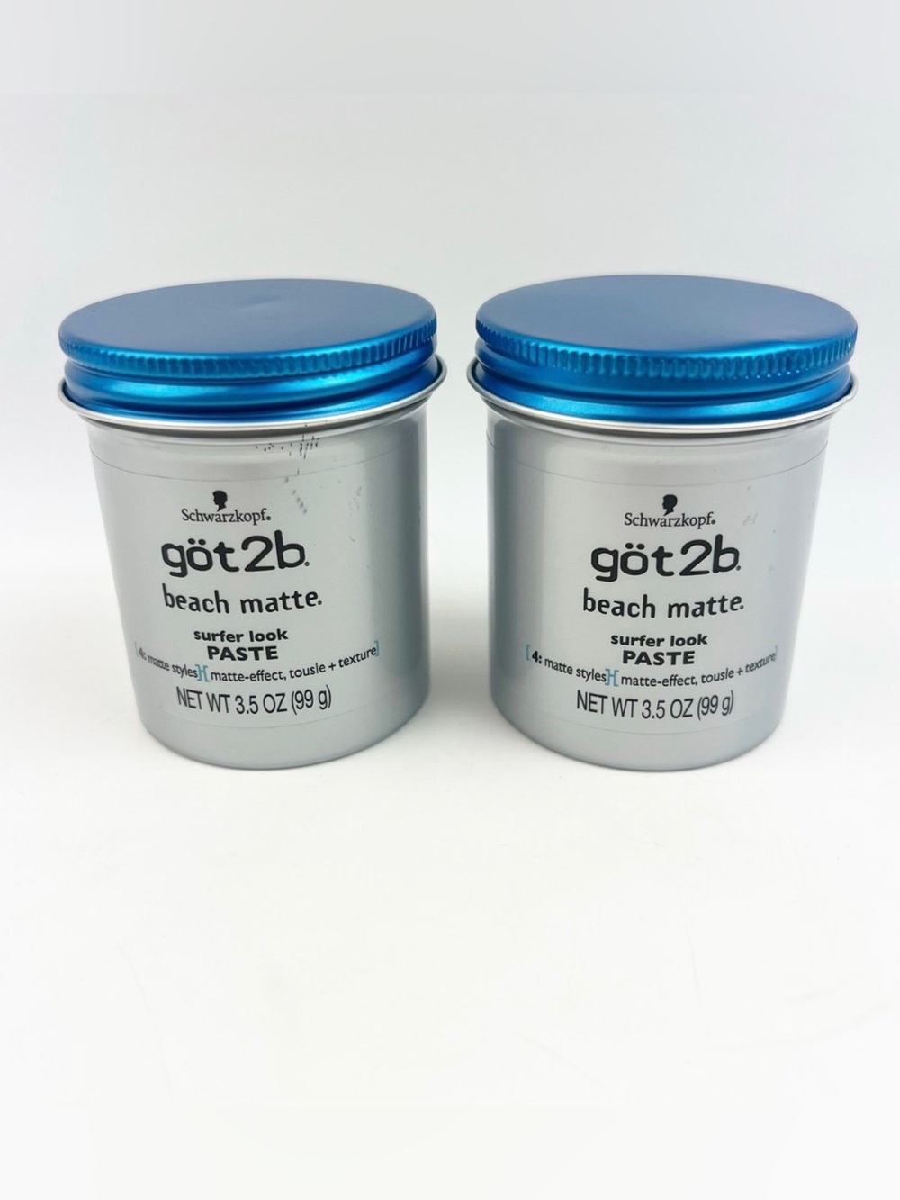 TWO Schwarzkopf Got2B Beach Matte Surfer Look Paste 3.5 oz ea New